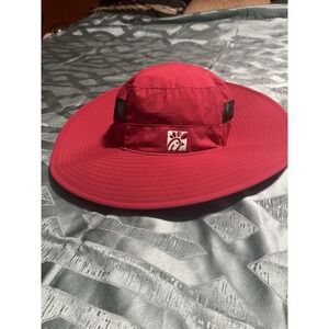 Chick-Fil-A Red Bucket Hat OSFM Team Member Uniform Sun Boonie Floppy Beach Cap